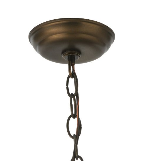Meyda Lighting Running Horses 6" Antique Copper Mini Pendant Light With Amber Mica Shade Glass