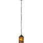 Meyda Lighting Running Horses 6" Antique Copper Mini Pendant Light With Amber Mica Shade Glass
