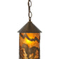 Meyda Lighting Running Horses 6" Antique Copper Mini Pendant Light With Amber Mica Shade Glass