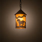 Meyda Lighting Running Horses 6" Timeless Mini Pendant Light With Amber Mica Shade Glass