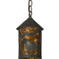 Meyda Lighting Running Horses 6" Timeless Mini Pendant Light With Amber Mica Shade Glass