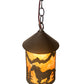 Meyda Lighting Running Horses 6" Timeless Mini Pendant Light With Amber Mica Shade Glass