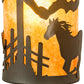 Meyda Lighting Running Horses 6" Timeless Mini Pendant Light With Amber Mica Shade Glass