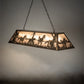 Meyda Lighting Running Horses 60" 9-Light Antique Copper Island Pendant Light With Silver Mica Shade Glass