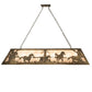 Meyda Lighting Running Horses 60" 9-Light Antique Copper Island Pendant Light With Silver Mica Shade Glass