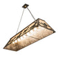 Meyda Lighting Running Horses 60" 9-Light Antique Copper Island Pendant Light With Silver Mica Shade Glass