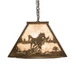 Meyda Lighting Running Horses 60" 9-Light Antique Copper Island Pendant Light With Silver Mica Shade Glass