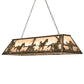 Meyda Lighting Running Horses 60" 9-Light Antique Copper Island Pendant Light With Silver Mica Shade Glass