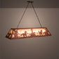 Meyda Lighting Running Horses 61" 9-Light Rust Island Pendant Light With Silver Mica Shade Glass