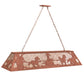 Meyda Lighting Running Horses 61" 9-Light Rust Island Pendant Light With Silver Mica Shade Glass