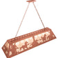 Meyda Lighting Running Horses 61" 9-Light Rust Island Pendant Light With Silver Mica Shade Glass