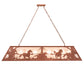Meyda Lighting Running Horses 61" 9-Light Rust Island Pendant Light With Silver Mica Shade Glass