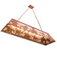 Meyda Lighting Running Horses 61" 9-Light Rust Island Pendant Light With Silver Mica Shade Glass
