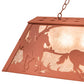 Meyda Lighting Running Horses 61" 9-Light Rust Island Pendant Light With Silver Mica Shade Glass