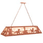 Meyda Lighting Running Horses 61" 9-Light Rust Island Pendant Light With Silver Mica Shade Glass