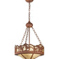 Meyda Lighting Running Horses 81468 16" 3-Light Rust Inverted Pendant Light With Silver Mica Shade Glass