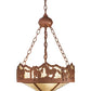 Meyda Lighting Running Horses 81468 16" 3-Light Rust Inverted Pendant Light With Silver Mica Shade Glass