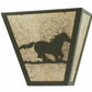 Meyda Lighting Running Horses Right 13" 2-Light Wrought Iron Wall Sconce With Silver Mica Shade Glass