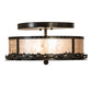 Meyda Lighting Rustic 16" 2-Light Timeless Bronze Prime Flush Mount Light With Silver Mica Shade Glass