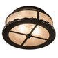 Meyda Lighting Rustic 16" 2-Light Timeless Bronze Prime Flush Mount Light With Silver Mica Shade Glass