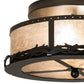 Meyda Lighting Rustic 16" 2-Light Timeless Bronze Prime Flush Mount Light With Silver Mica Shade Glass