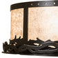 Meyda Lighting Rustic 16" 2-Light Timeless Bronze Prime Flush Mount Light With Silver Mica Shade Glass