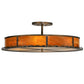 Meyda Lighting Rustic 42" 4-Light Antique Copper Prime Semi-flush Mount Ceiling Light With Honey Amber Shade Glass