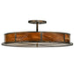 Meyda Lighting Rustic 42" 4-Light Antique Copper Prime Semi-flush Mount Ceiling Light With Honey Amber Shade Glass