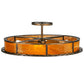 Meyda Lighting Rustic 42" 4-Light Antique Copper Prime Semi-flush Mount Ceiling Light With Honey Amber Shade Glass