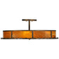 Meyda Lighting Rustic 42" 4-Light Antique Copper Prime Semi-flush Mount Ceiling Light With Honey Amber Shade Glass