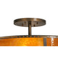 Meyda Lighting Rustic 42" 4-Light Antique Copper Prime Semi-flush Mount Ceiling Light With Honey Amber Shade Glass
