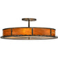 Meyda Lighting Rustic 42" 4-Light Antique Copper Prime Semi-flush Mount Ceiling Light With Honey Amber Shade Glass