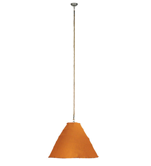 Meyda Lighting Rustic Chic 48" 3-Light Nickel & Oil Rubbed Bronze Pendant Light With Sandalwood Shade