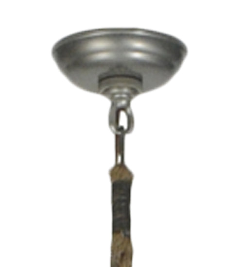 Meyda Lighting Rustic Chic 48" 3-Light Nickel & Oil Rubbed Bronze Pendant Light With Sandalwood Shade