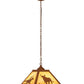 Meyda Lighting Rustlers 22" 2-Light Earth Pendant Light With Beige Shade Glass
