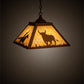 Meyda Lighting Rustlers 22" 2-Light Earth Pendant Light With Beige Shade Glass
