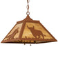 Meyda Lighting Rustlers 22" 2-Light Earth Pendant Light With Beige Shade Glass