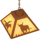 Meyda Lighting Rustlers 22" 2-Light Earth Pendant Light With Beige Shade Glass