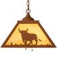 Meyda Lighting Rustlers 22" 2-Light Earth Pendant Light With Beige Shade Glass