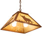 Meyda Lighting Rustlers 22" 2-Light Earth Pendant Light With Beige Shade Glass