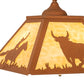 Meyda Lighting Rustlers 22" 2-Light Earth Pendant Light With Beige Shade Glass