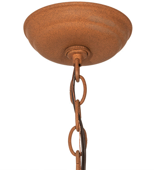 Meyda Lighting Rustlers 22" 2-Light Earth Pendant Light With Beige Shade Glass