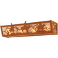 Meyda Lighting Rustlers 24" 4-Light Rust Vanity Light With Silver Mica Shade Glass