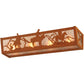 Meyda Lighting Rustlers 24" 4-Light Rust Vanity Light With Silver Mica Shade Glass