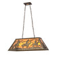 Meyda Lighting Rustlers 33" 6-Light Antique Copper Island Pendant Light With Amber Mica Shade Glass