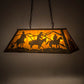 Meyda Lighting Rustlers 33" 6-Light Antique Copper Island Pendant Light With Amber Mica Shade Glass