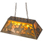 Meyda Lighting Rustlers 33" 6-Light Antique Copper Island Pendant Light With Amber Mica Shade Glass