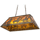 Meyda Lighting Rustlers 33" 6-Light Antique Copper Island Pendant Light With Amber Mica Shade Glass