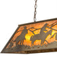 Meyda Lighting Rustlers 33" 6-Light Antique Copper Island Pendant Light With Amber Mica Shade Glass