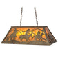 Meyda Lighting Rustlers 33" 6-Light Antique Copper Island Pendant Light With Amber Mica Shade Glass
